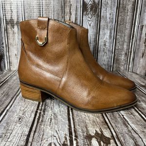 Cole Haan Grand Booties Maci Cognac Brown Leather Ankle Boots Women’s size 9 B